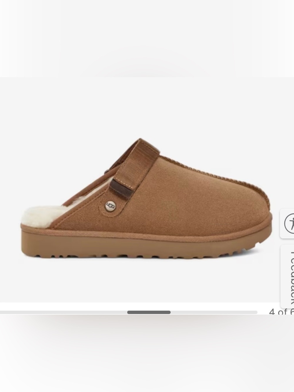 UGG Chestnut Brown Shearling-Lined Slip-On Clog Mule Never worn. - Picture 2 of 9